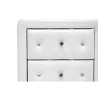 Baxton Studio Stella Crystal Tufted White Upholstered Modern Nightstand - Bedroom Furniture