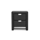 Baxton Studio Frey Black Upholstered Modern Nightstand - Bedroom Furniture