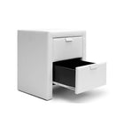 Baxton Studio Frey White Upholstered Modern Nightstand - Bedroom Furniture