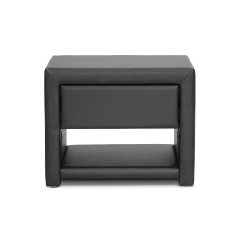 Baxton Studio Massey Black Upholstered Modern Nightstand - Bedroom Furniture