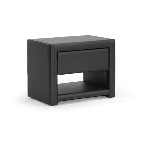 Baxton Studio Massey Black Upholstered Modern Nightstand - Bedroom Furniture