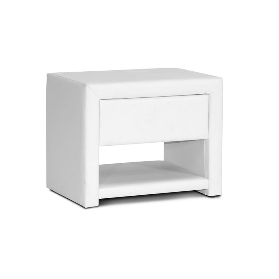 Baxton Studio Massey White Upholstered Modern Nightstand - Bedroom Furniture