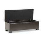 Baxton Studio Roanoke Contemporary Dark Brown Ottoman - Living Room Furniture