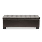 Baxton Studio Roanoke Contemporary Dark Brown Ottoman - Living Room Furniture