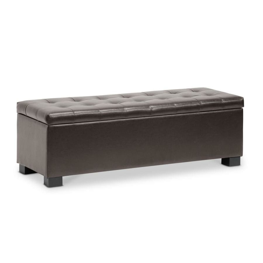 Baxton Studio Roanoke Contemporary Dark Brown Ottoman - Living Room Furniture