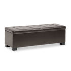Baxton Studio Roanoke Contemporary Dark Brown Ottoman - Living Room Furniture