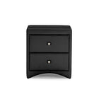 Baxton Studio Dorian Black Faux Leather Upholstered Modern Nightstand - Bedroom Furniture