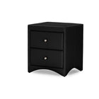 Baxton Studio Dorian Black Faux Leather Upholstered Modern Nightstand - Bedroom Furniture