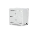 Baxton Studio Dorian White Faux Leather Upholstered Modern Nightstand - Bedroom Furniture