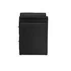 Baxton Studio Victoria Matte Black PU Leather 2 Storage Drawers Nightstand Bedside Table - Bedroom Furniture