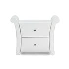 Baxton Studio Victoria Matte White PU Leather 2 Storage Drawers Nightstand Bedside Table - Bedroom Furniture