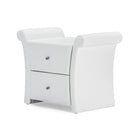 Baxton Studio Victoria Matte White PU Leather 2 Storage Drawers Nightstand Bedside Table - Bedroom Furniture