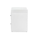 Baxton Studio Victoria Matte White PU Leather 2 Storage Drawers Nightstand Bedside Table - Bedroom Furniture