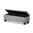 Baxton Studio Hannah Modern and Contemporary Grayish Beige Fabric Upholstered Button-Tufting Storage Ottoman Bench - Bedroom Furniture
