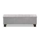 Baxton Studio Hannah Modern and Contemporary Grayish Beige Fabric Upholstered Button-Tufting Storage Ottoman Bench - Bedroom Furniture
