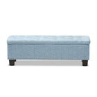 Baxton Studio Hannah Modern and Contemporary Light Blue Fabric Upholstered Button-Tufting Storage Ottoman Bench - Bedroom Furniture