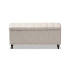 Baxton Studio Kaylee Modern Classic Beige Fabric Upholstered Button-Tufting Storage Ottoman Bench - Bedroom Furniture