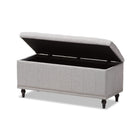 Baxton Studio Kaylee Modern Classic Grayish Beige Fabric Upholstered Button-Tufting Storage Ottoman Bench - Bedroom Furniture