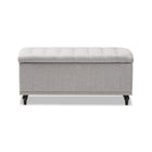 Baxton Studio Kaylee Modern Classic Grayish Beige Fabric Upholstered Button-Tufting Storage Ottoman Bench - Bedroom Furniture