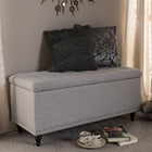 Baxton Studio Kaylee Modern Classic Grayish Beige Fabric Upholstered Button-Tufting Storage Ottoman Bench - Bedroom Furniture