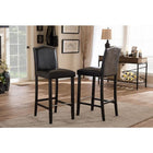 Baxton Studio Libra Dark Brown Modern Bar Stool with Nail Head Trim - Bar Furniture