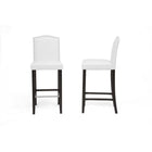 Baxton Studio Libra White Modern Bar Stool with Nail Head Trim - Bar Furniture