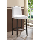 Baxton Studio Libra White Modern Bar Stool with Nail Head Trim - Bar Furniture