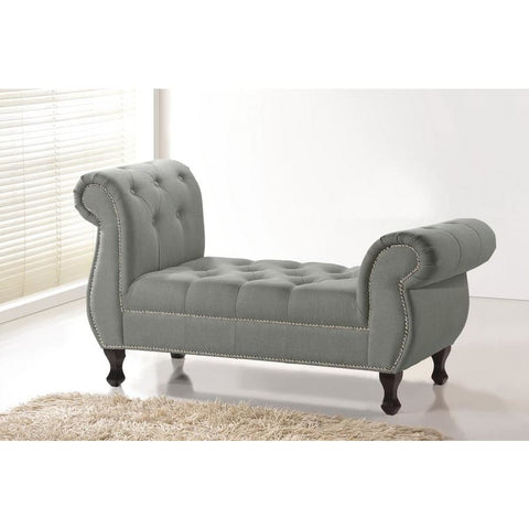 Baxton Studio Ipswich Grey Linen Bench - Bedroom Furniture