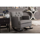 Baxton Studio Bethany Modern and Contemporary Grey Fabric Upholstered Button-tufted Rocking Chair - Nursery Furniture