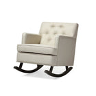 Baxton Studio Bethany Modern and Contemporary Light Beige Fabric Upholstered Button-tufted Rocking Chair - Nursery Furniture