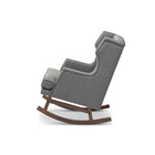 Baxton Studio Iona Mid-century Retro Modern Grey Fabric Upholstered Button-tufted Wingback Rocking Chair - Nursery Furniture