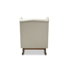 Baxton Studio Iona Mid-century Retro Modern Light Beige Fabric Upholstered Button-tufted Wingback Rocking Chair - Nursery Furniture
