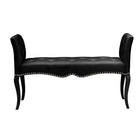 Baxton Studio Kristy Modern and Contemporary Black Faux Leather Classic Seating Bench - Living Room Furniture