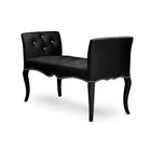 Baxton Studio Kristy Modern and Contemporary Black Faux Leather Classic Seating Bench - Living Room Furniture