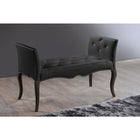 Baxton Studio Kristy Modern and Contemporary Black Faux Leather Classic Seating Bench - Living Room Furniture