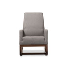 Baxton Studio Yashiya Mid-century Retro Modern Grey Fabric Upholstered Rocking Chair and Ottoman Set - Nursery Furniture