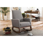Baxton Studio Yashiya Mid-century Retro Modern Grey Fabric Upholstered Rocking Chair - Nursery Furniture