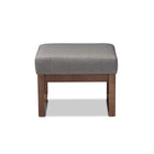 Baxton Studio Yashiya Mid-century Retro Modern Grey Fabric Upholstered Ottoman Stool - Nursery Furniture