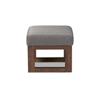 Baxton Studio Yashiya Mid-century Retro Modern Grey Fabric Upholstered Ottoman Stool - Nursery Furniture