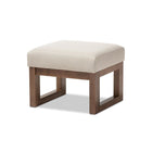 Baxton Studio Yashiya Mid-century Retro Modern Light Beige Fabric Upholstered Ottoman Stool - Nursery Furniture