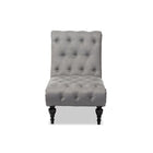 Baxton Studio Layla Mid-century Retro Modern Grey Fabric Upholstered Button-tufted Chaise Lounge - Living Room Furniture