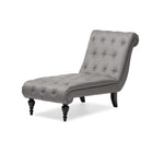 Baxton Studio Layla Mid-century Retro Modern Grey Fabric Upholstered Button-tufted Chaise Lounge - Living Room Furniture
