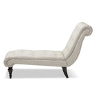Baxton Studio Layla Mid-century Modern Light Beige Fabric Upholstered Button-tufted Chaise Lounge - Living Room Furniture