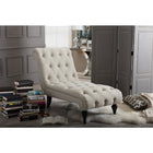 Baxton Studio Layla Mid-century Modern Light Beige Fabric Upholstered Button-tufted Chaise Lounge - Living Room Furniture