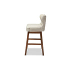 Baxton Studio Gradisca Modern and Contemporary Light Beige Fabric Button-tufted Upholstered Bar Bench Banquette - Bar Furniture