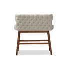 Baxton Studio Gradisca Modern and Contemporary Light Beige Fabric Button-tufted Upholstered Bar Bench Banquette - Bar Furniture