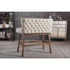 Baxton Studio Gradisca Modern and Contemporary Light Beige Fabric Button-tufted Upholstered Bar Bench Banquette - Bar Furniture