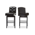 Baxton Studio Ginaro Modern and Contemporary Dark Brown Faux Leather Button-tufted Upholstered Swivel Bar Stool - Bar Furniture