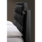 Baxton Studio Carlotta Black Modern Bed with Upholstered Headboard - King Size - Bedroom Furniture