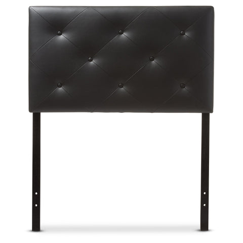 Baxton Studio Baltimore Modern and Contemporary Black Faux Leather Upholstered Twin Size Headboard - Kids Room Furniture